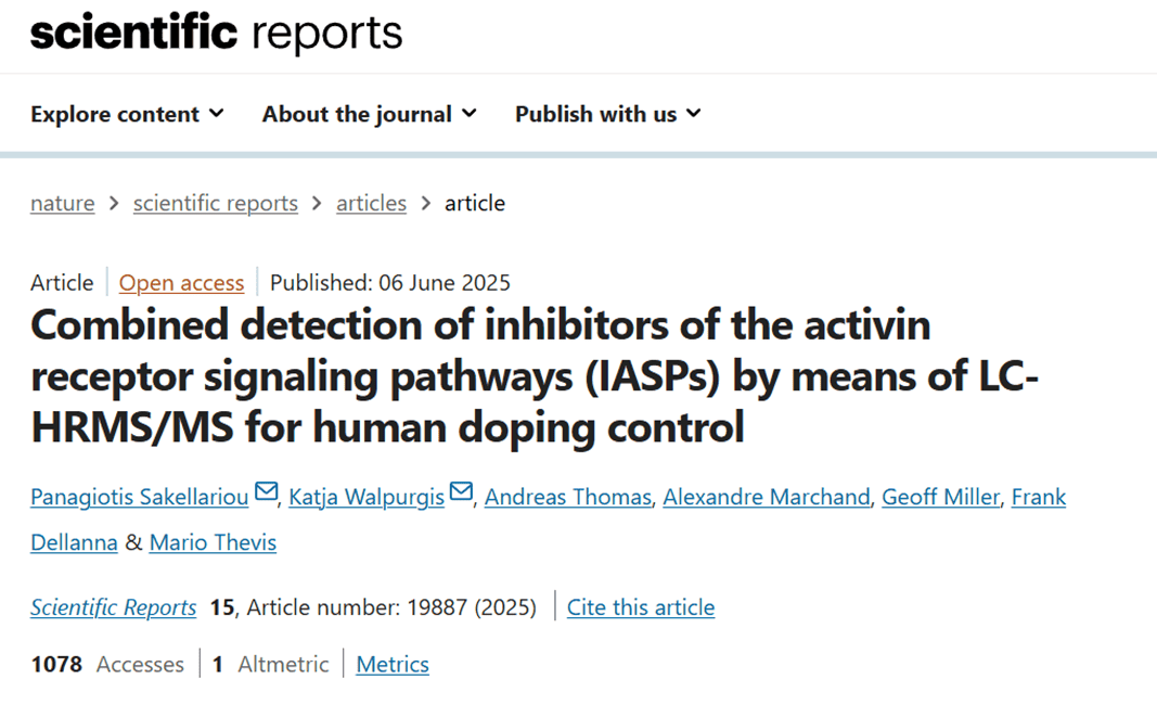 Combined detection of inhibitors of the activin receptor signaling pathways (IASPs) by means of LC-HRMS/MS for human doping control